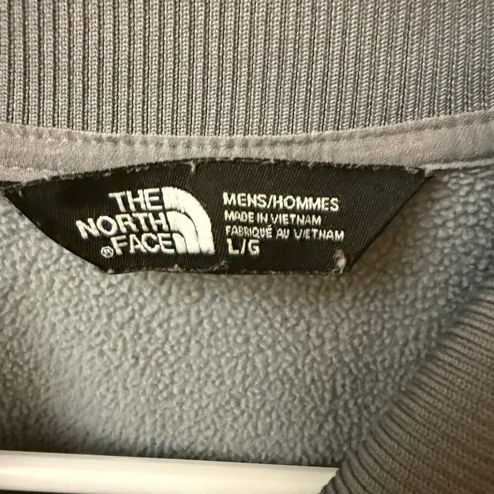 The North Face Tech Full-Zip Fleece Jacket L Gray/Navy GORPcore hiking Outdoor